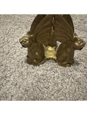 Vintage Brass Gargoyle Incense Burner 4x4” RARE